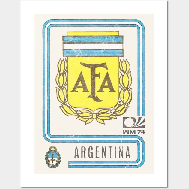 Argentina / 70s Vintage Faded-Style Soccer Design Wall Art by DankFutura